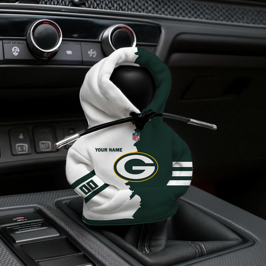 LIMITED EDITION - NEW CUSTOMIZED NFL08 GBP GREEN BAY PACKERS CAR HOODIE SHIFT KNOB