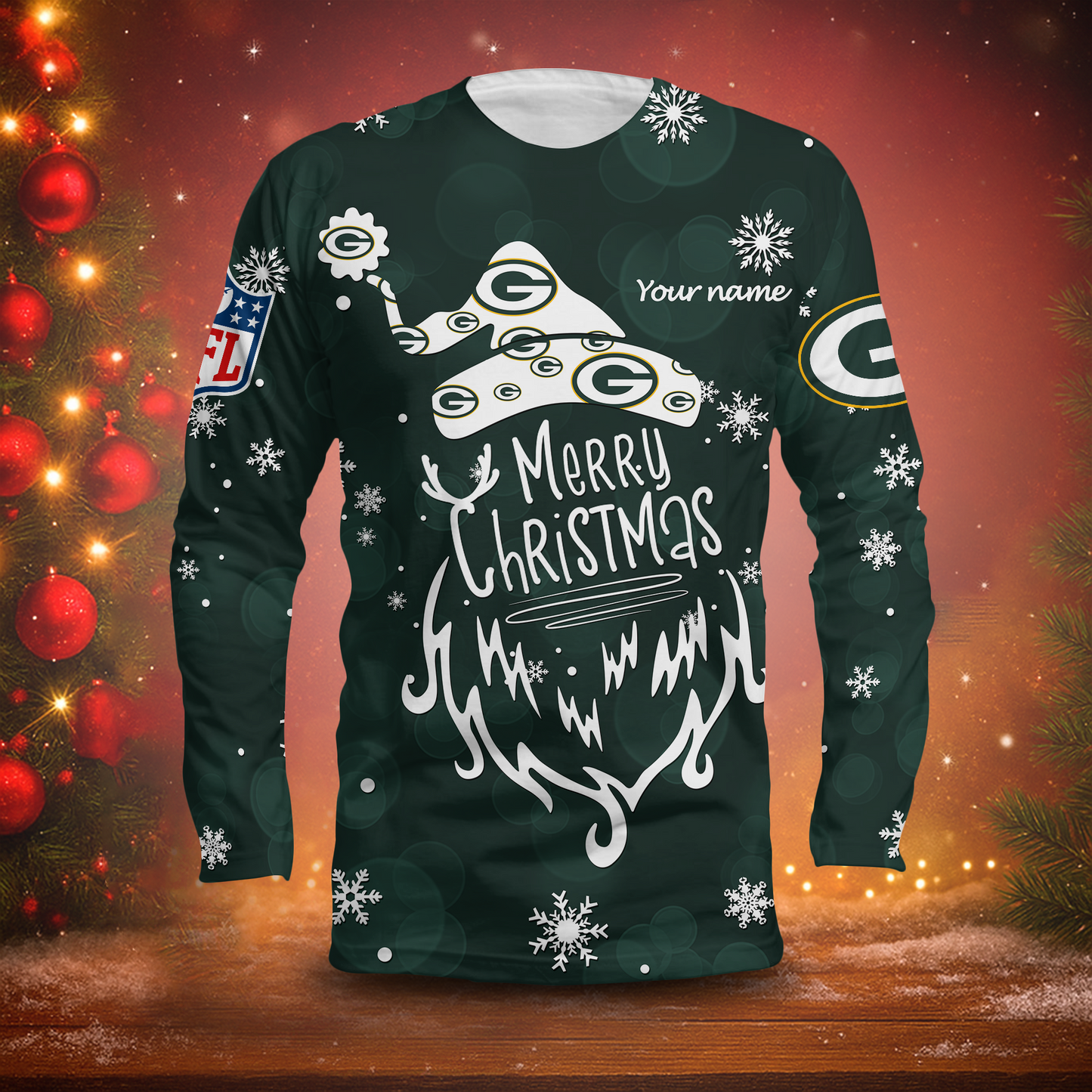 LIMITED EDITION - NEW CUSTOMIZED NFL08 GBP GREEN BAY PACKERS LONG SLEEVED T-SHIRT