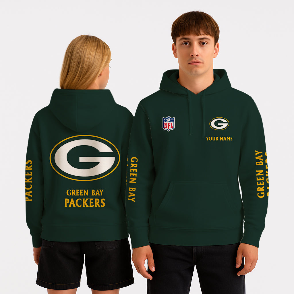 LIMITED EDITION - NEW CUSTOMIZED NFL08 GBP GREEN BAY PACKERS UNISEX HOODIE