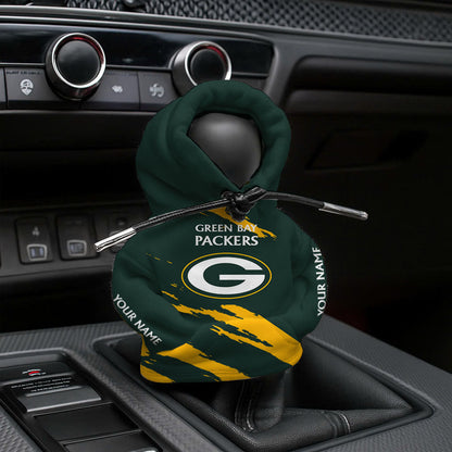 LIMITED EDITION - NEW CUSTOMIZED NFL08 GBP GREEN BAY PACKERS CAR HOODIE SHIFT KNOB COVER
