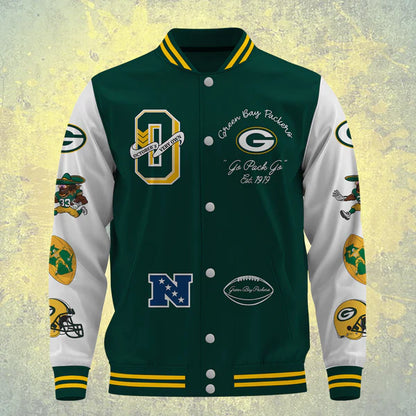 LIMITED EDITION - NEW CUSTOMIZED NFL08 GBP GREEN BAY PACKERS BASEBALL JACKET