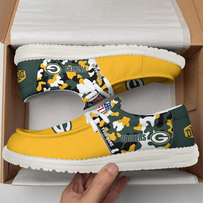 LIMITED EDITION - NEW CUSTOMIZED NFL08 GBP GREEN BAY PACKERS LOAFER SHOES