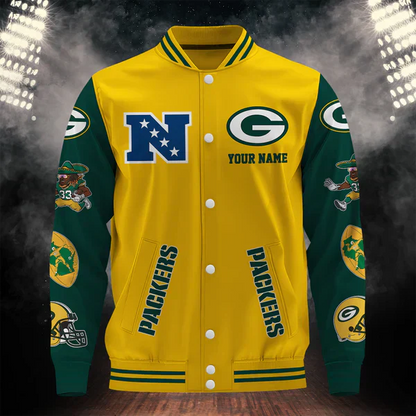 LIMITED EDITION - NEW CUSTOMIZED NFL08 GBP GREEN BAY PACKERS BASEBALL JACKET