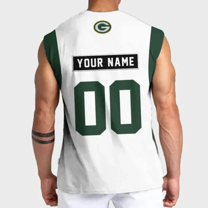 LIMITED EDITION - NEW CUSTOMIZED NFL08 GBP GREEN BAY PACKERS TANKTOP & GYM SHIRT