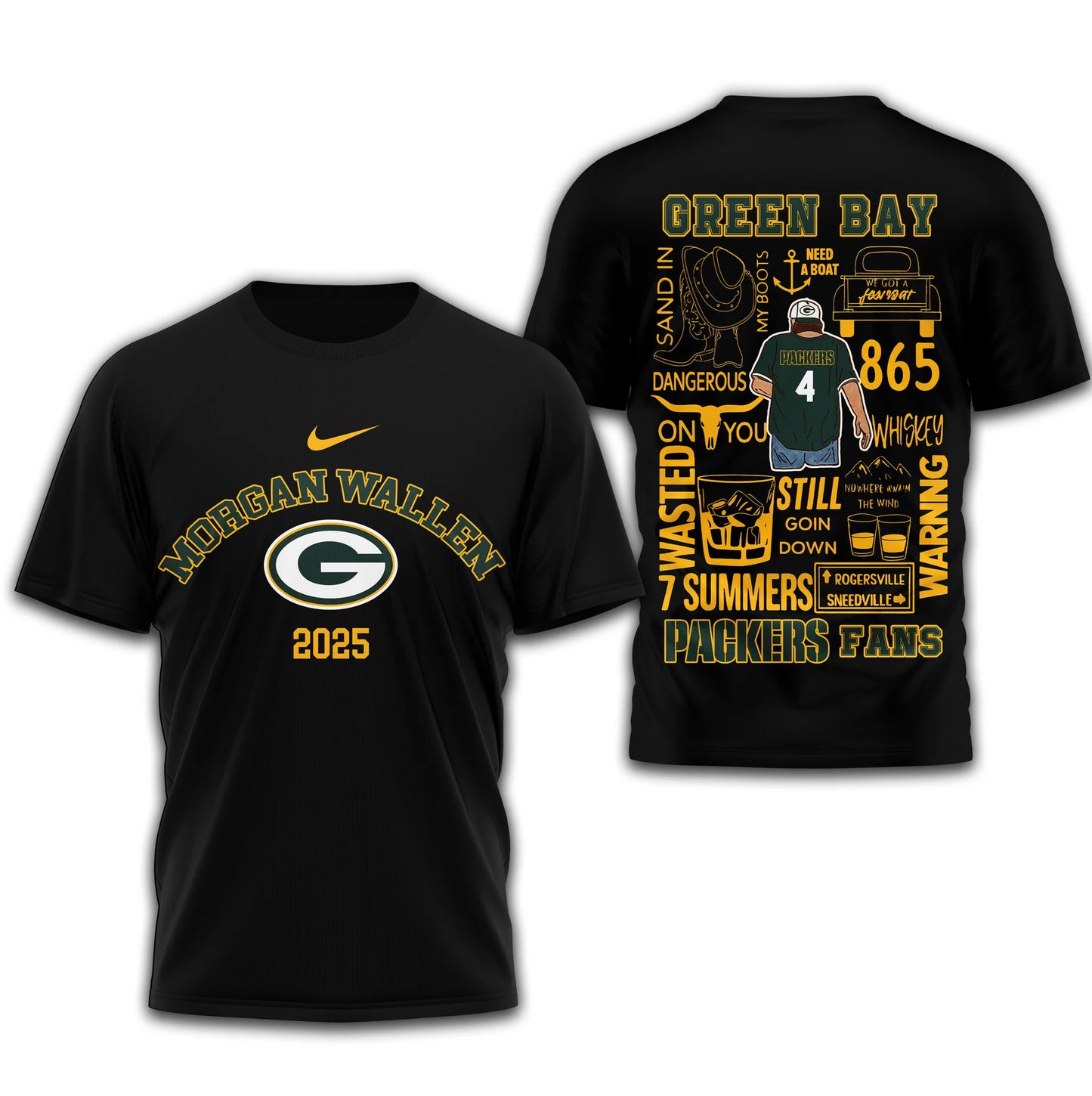 LIMITED EDITION - NEW CUSTOMIZED NFL08 GBP GREEN BAY PACKERS T-SHIRT | MULTIPLE COLORS AVAILABLE