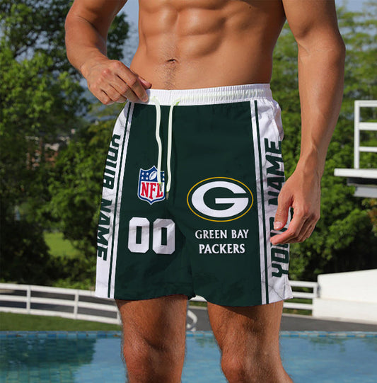 LIMITED EDITION - NEW CUSTOMIZED NFL08 GBP GREEN BAY PACKERS UNISEX SHORT PANTS