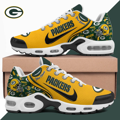 LIMITED EDITION - NEW CUSTOMIZED NFL08 GBP GREEN BAY PACKERS UNISEX AIR MAX PLUS SNEAKERS