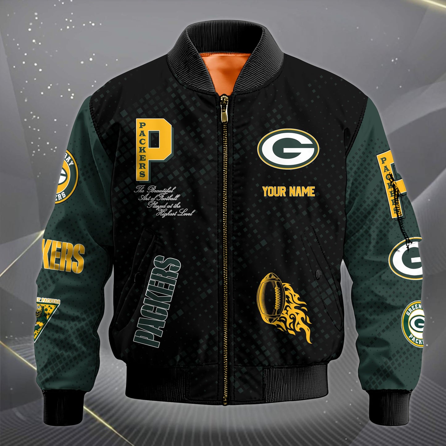LIMITED EDITION - NEW CUSTOMIZED NFL08 GBP GREEN BAY PACKERS SATIN VARSITY JACKET & LONG PANTS