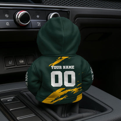 LIMITED EDITION - NEW CUSTOMIZED NFL08 GBP GREEN BAY PACKERS CAR HOODIE SHIFT KNOB COVER