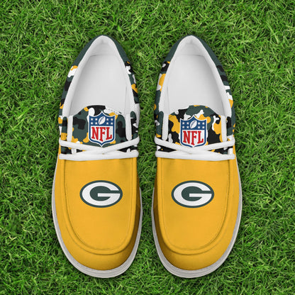 LIMITED EDITION - NEW CUSTOMIZED NFL08 GBP GREEN BAY PACKERS LOAFER SHOES