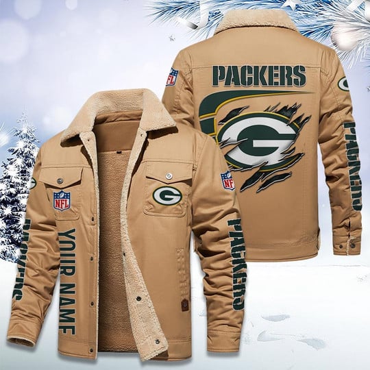 LIMITED EDITION - NEW CUSTOMIZED NFL08 GBP GREEN BAY PACKERS FLEECE JACKET
