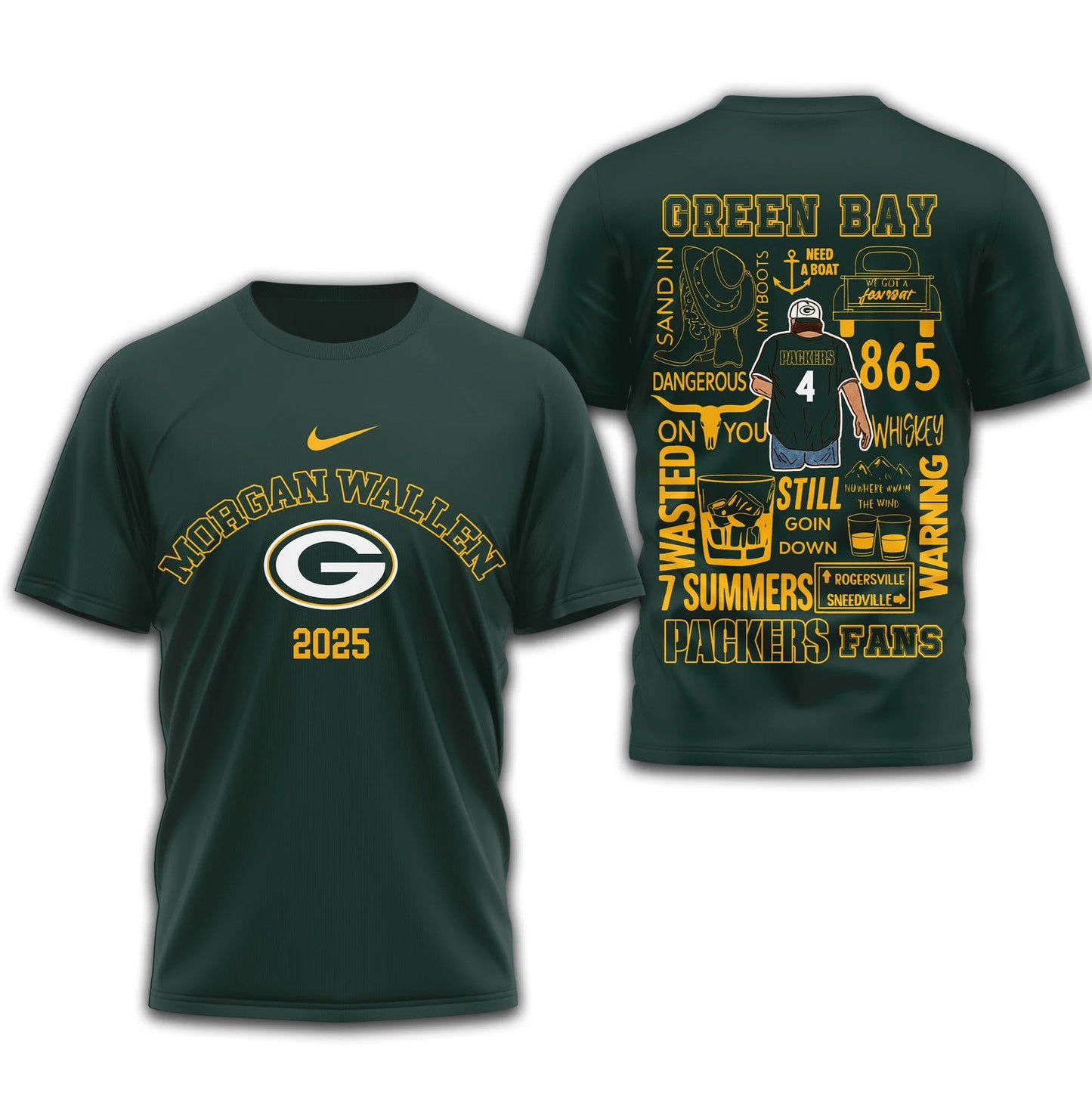 LIMITED EDITION - NEW CUSTOMIZED NFL08 GBP GREEN BAY PACKERS T-SHIRT | MULTIPLE COLORS AVAILABLE