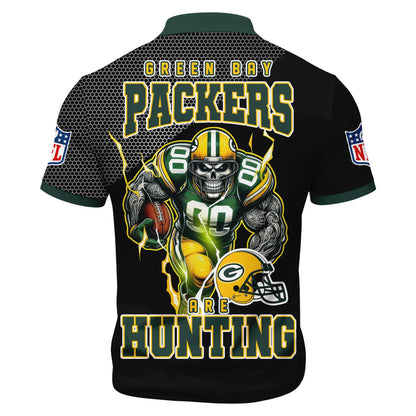 LIMITED EDITION - NEW CUSTOMIZED NFL08 GBP GREEN BAY PACKERS HARLEY-DAVIDSON POLO WITH ZIPPER SHIRT