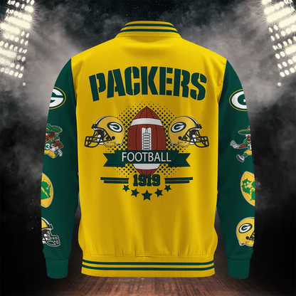 LIMITED EDITION - NEW CUSTOMIZED NFL08 GBP GREEN BAY PACKERS BASEBALL JACKET