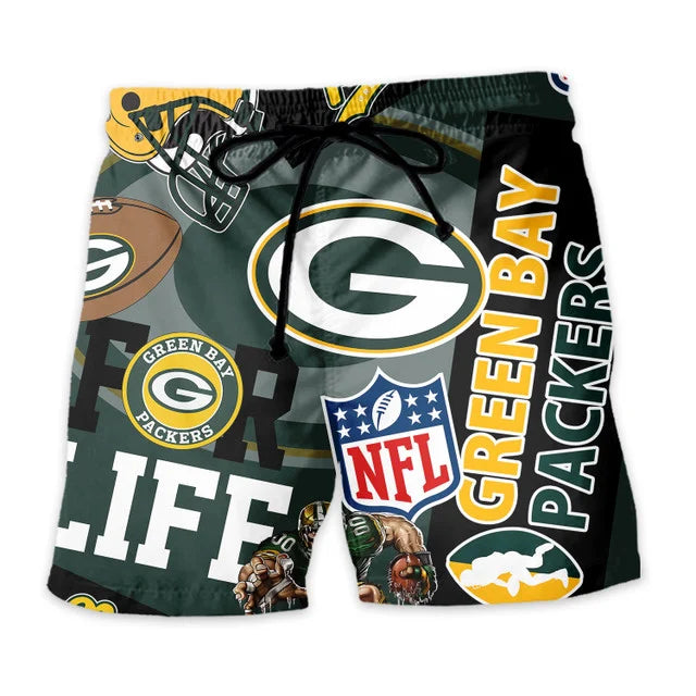 LIMITED EDITION - NEW CUSTOMIZED NFL08 GBP GREEN BAY PACKERS UNISEX HAWAIIAN SHIRT & SHORTS SET