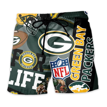 LIMITED EDITION - NEW CUSTOMIZED NFL08 GBP GREEN BAY PACKERS UNISEX HAWAIIAN SHIRT & SHORTS SET