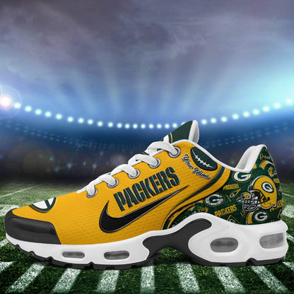 LIMITED EDITION - NEW CUSTOMIZED NFL08 GBP GREEN BAY PACKERS UNISEX AIR MAX PLUS SNEAKERS