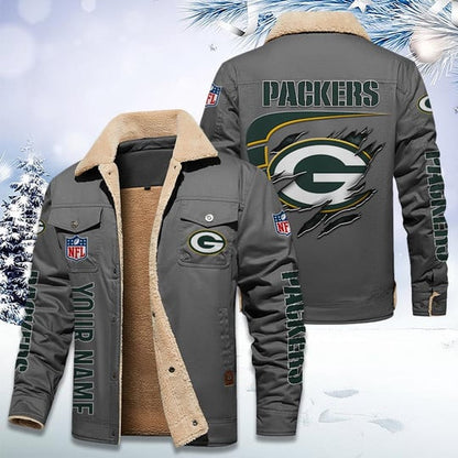 LIMITED EDITION - NEW CUSTOMIZED NFL08 GBP GREEN BAY PACKERS FLEECE JACKET