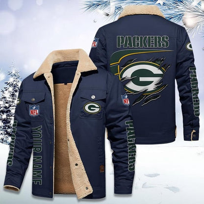 LIMITED EDITION - NEW CUSTOMIZED NFL08 GBP GREEN BAY PACKERS FLEECE JACKET