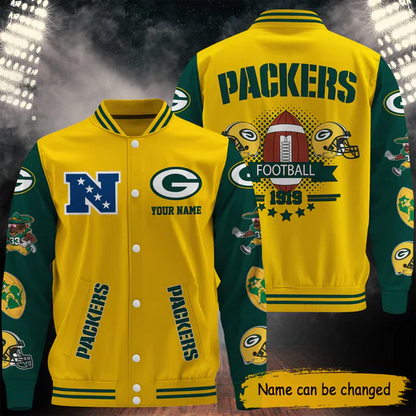 LIMITED EDITION - NEW CUSTOMIZED NFL08 GBP GREEN BAY PACKERS BASEBALL JACKET