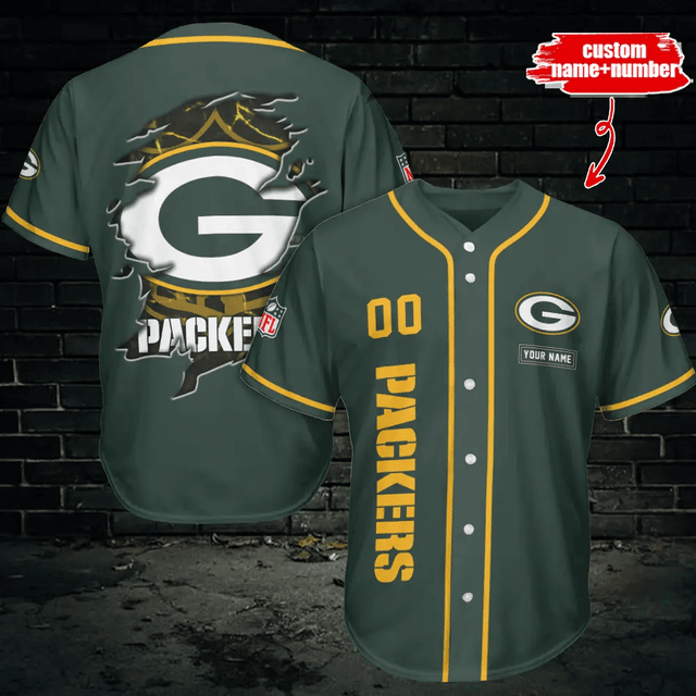 LIMITED EDITION - NEW CUSTOMIZED NFL08 GBP GREEN BAY PACKERS BASEBALL JERSEY