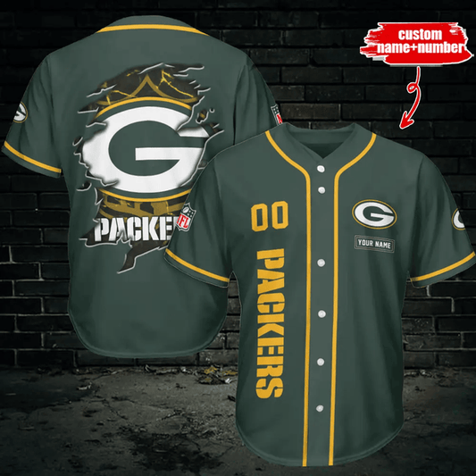 LIMITED EDITION - NEW CUSTOMIZED NFL08 GBP GREEN BAY PACKERS BASEBALL JERSEY