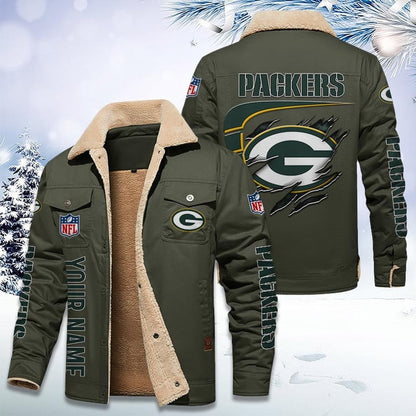 LIMITED EDITION - NEW CUSTOMIZED NFL08 GBP GREEN BAY PACKERS FLEECE JACKET