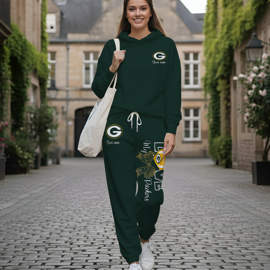 LIMITED EDITION - NEW CUSTOMIZED NFL08 GBP GREEN BAY PACKERS HOODIE & LONGPANTS