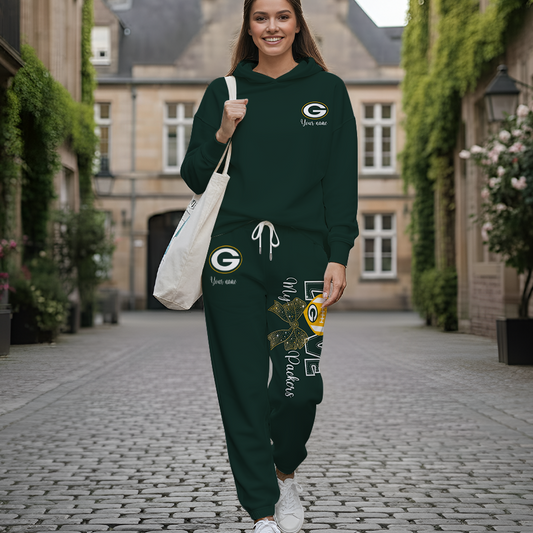 LIMITED EDITION - NEW CUSTOMIZED NFL08 GBP GREEN BAY PACKERS HOODIE & LONGPANTS