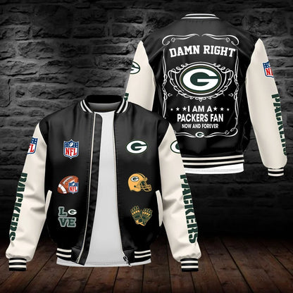 LIMITED EDITION - NEW CUSTOMIZED NFL08 GBP GREEN BAY PACKERS LEATHER BOMBER JACKET