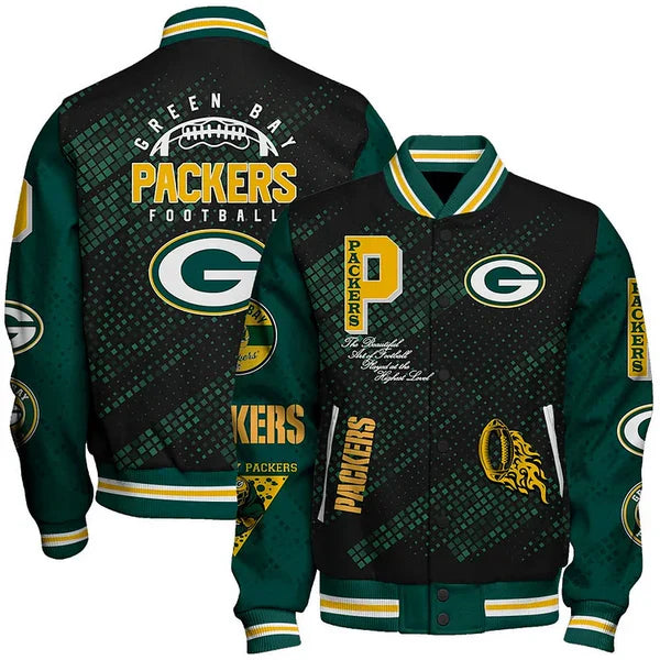LIMITED EDITION - NEW CUSTOMIZED NFL08 GBP GREEN BAY PACKERS SATIN VARSITY JACKET & BASEBALL JACKET