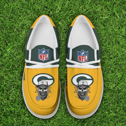 LIMITED EDITION - NEW CUSTOMIZED NFL08 GBP GREEN BAY PACKERS LOAFER SHOES