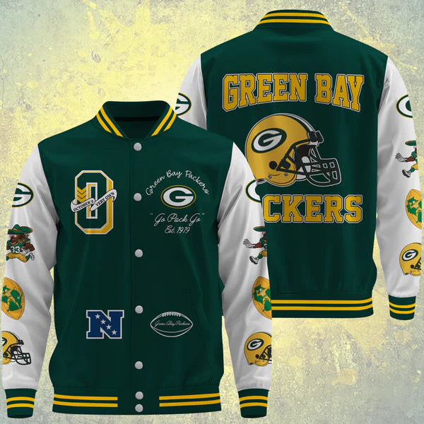 LIMITED EDITION - NEW CUSTOMIZED NFL08 GBP GREEN BAY PACKERS BASEBALL JACKET
