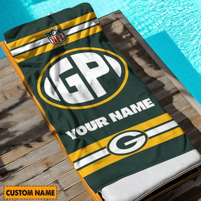 LIMITED EDITION - NEW CUSTOMIZED NFL08 GBP GREEN BAY PACKERS BEACH & BATH TOWEL (KIDS & ADULTS)