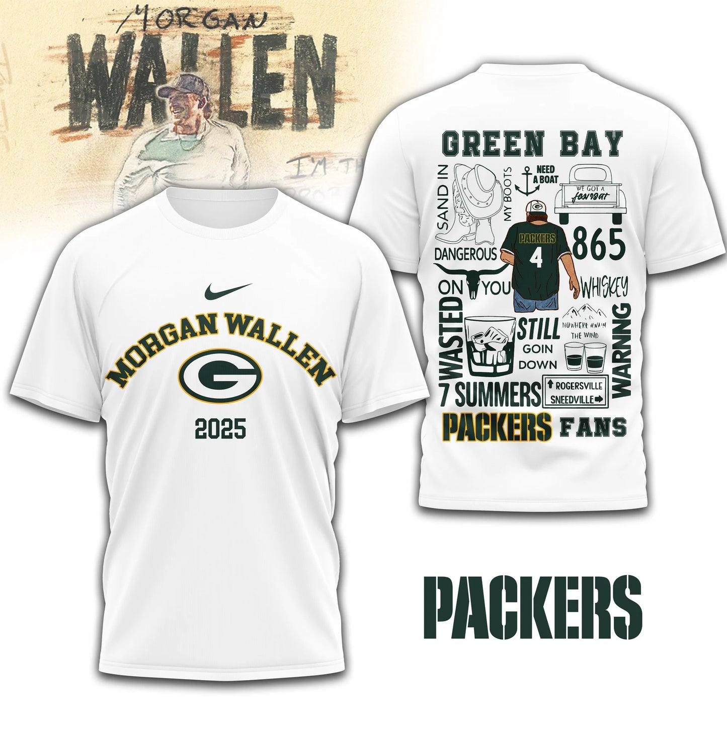 LIMITED EDITION - NEW CUSTOMIZED NFL08 GBP GREEN BAY PACKERS T-SHIRT | MULTIPLE COLORS AVAILABLE