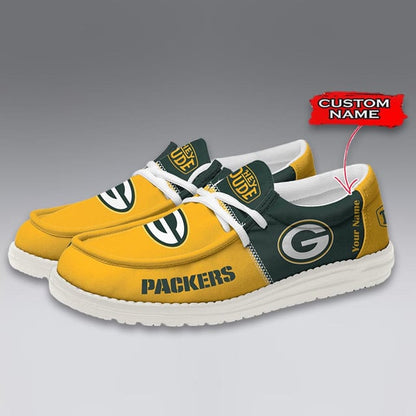 LIMITED EDITION - NEW CUSTOMIZED NFL08 GBP GREEN BAY PACKERS LOAFER SHOES