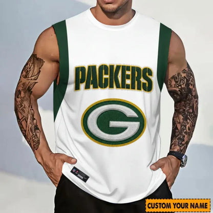 LIMITED EDITION - NEW CUSTOMIZED NFL08 GBP GREEN BAY PACKERS TANKTOP & GYM SHIRT