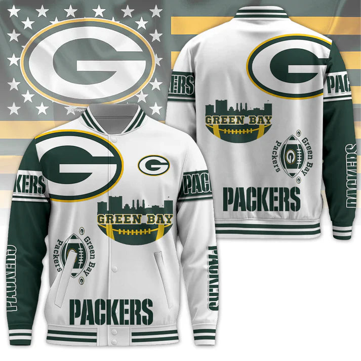 LIMITED EDITION - NEW CUSTOMIZED NFL08 GBP GREEN BAY PACKERS BASEBALL JACKET