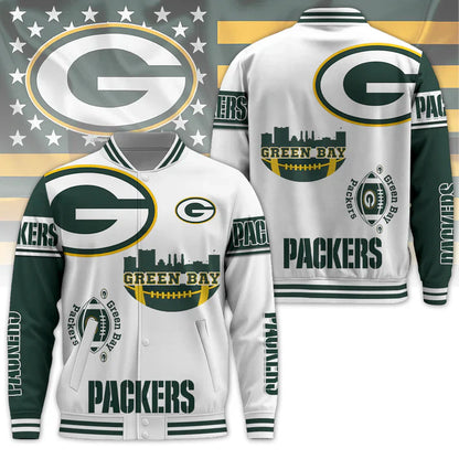 LIMITED EDITION - NEW CUSTOMIZED NFL08 GBP GREEN BAY PACKERS BASEBALL JACKET