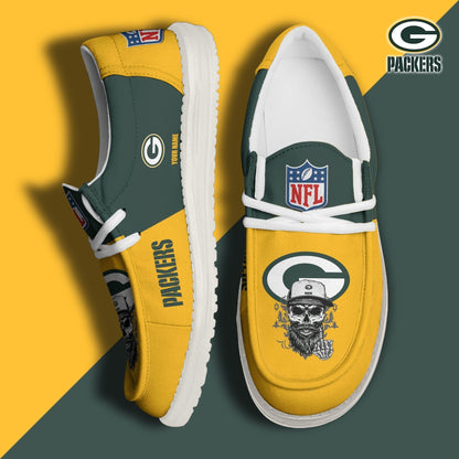LIMITED EDITION - NEW CUSTOMIZED NFL08 GBP GREEN BAY PACKERS LOAFER SHOES