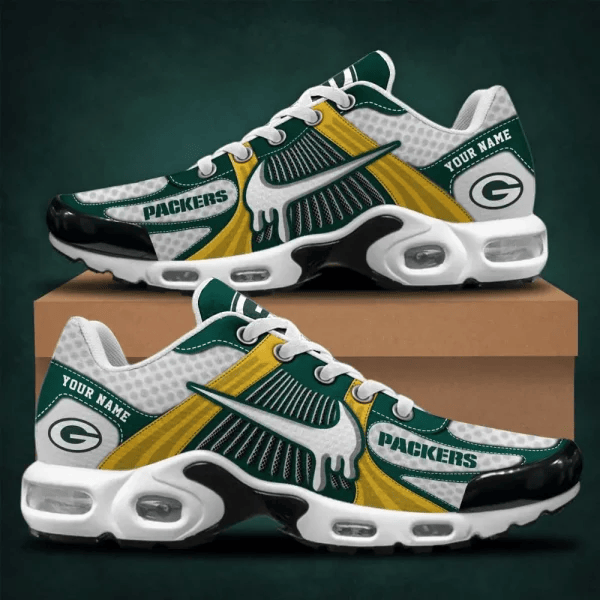 LIMITED EDITION - NEW CUSTOMIZED NFL08 GBP GREEN BAY PACKERS UNISEX AIR MAX PLUS SNEAKERS