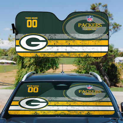 LIMITED EDITION - NEW CUSTOMIZED NFL08 GBP GREEN BAY PACKERS AUTO WINDSHIELD SHADE