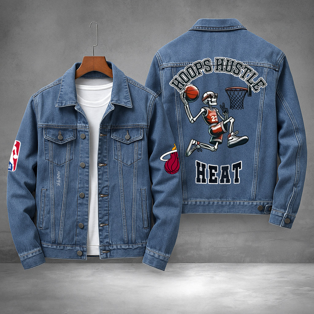 LIMITED EDITION - NEW PREMIUM NBA20 MH MIAMI HEAT DENIM JACKET