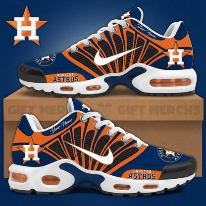 LIMITED EDITION - NEW CUSTOMIZED MLB10 HAS HOUSTON ASTROS UNISEX AIR MAX PLUS SNEAKERS