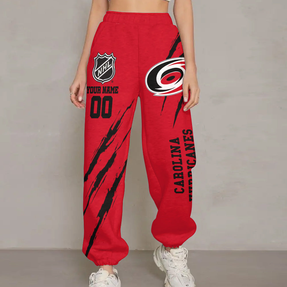 LIMITED EDITION - NEW CUSTOMIZED NHL07 CLH CAROLINA HURRICANES UNISEX LONG PANTS