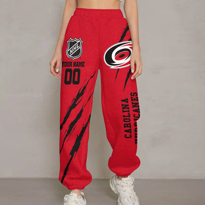 LIMITED EDITION - NEW CUSTOMIZED NHL07 CLH CAROLINA HURRICANES UNISEX LONG PANTS