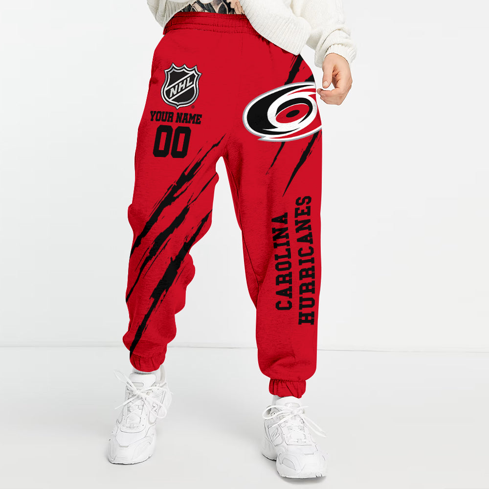 LIMITED EDITION - NEW CUSTOMIZED NHL07 CLH CAROLINA HURRICANES UNISEX LONG PANTS