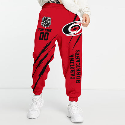 LIMITED EDITION - NEW CUSTOMIZED NHL07 CLH CAROLINA HURRICANES UNISEX LONG PANTS