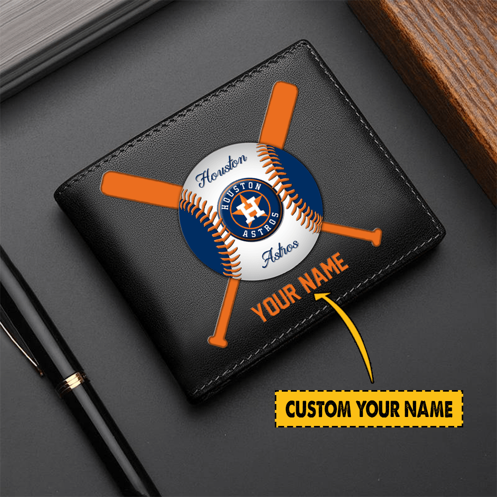 LIMITED EDITION - NEW CUSTOMIZEDMLB10 HAS HOUSTON ASTROS LEATHER WALLET
