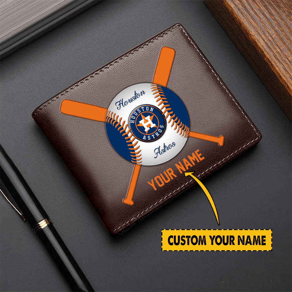 LIMITED EDITION - NEW CUSTOMIZEDMLB10 HAS HOUSTON ASTROS LEATHER WALLET